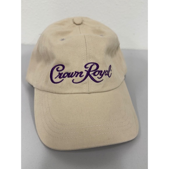 Royal Crown Derby Other - Crown Royal Hat Baseball Cap Adjustable Adult Tan‎ Purple Logo